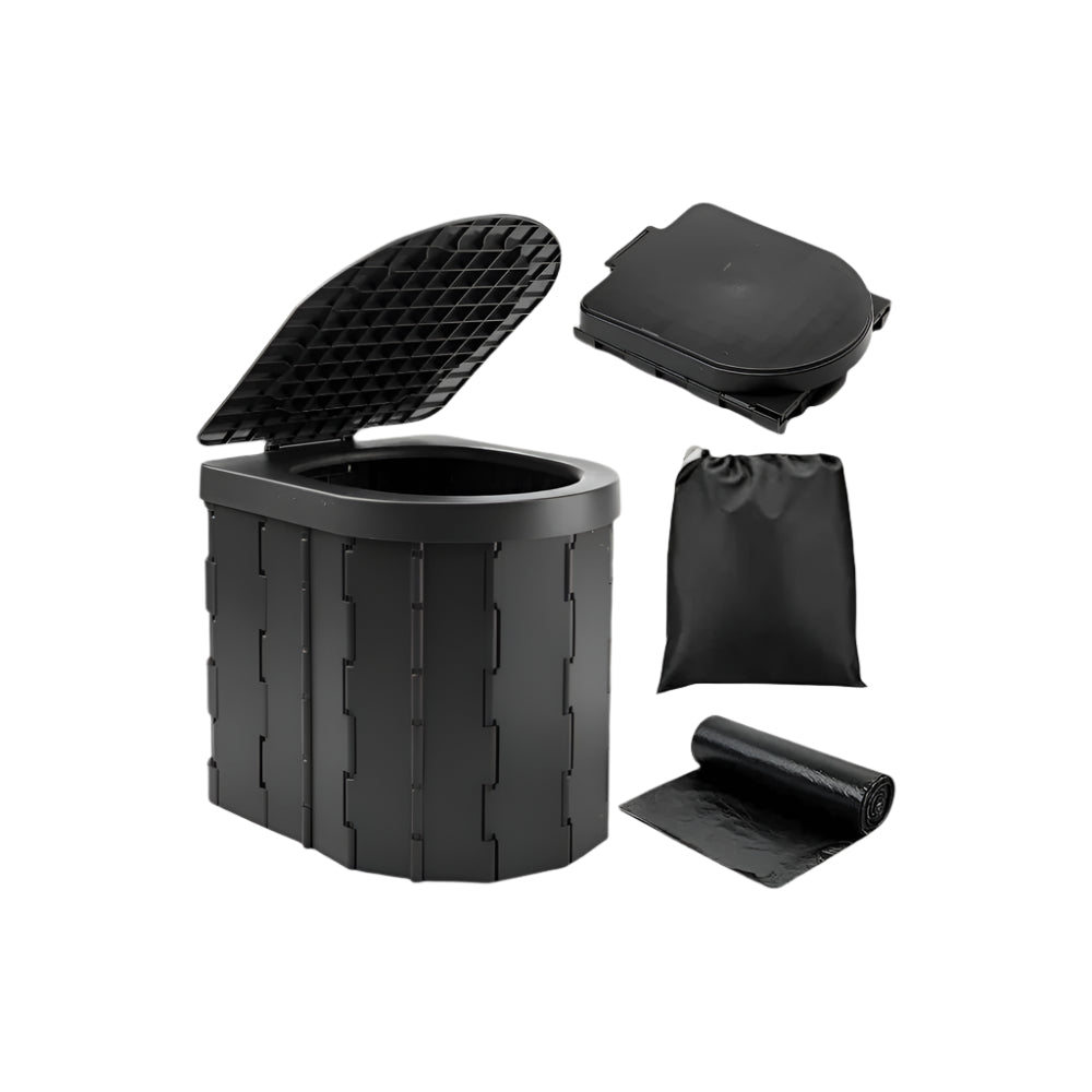 مرحاض محمول للكبار والصغار قابل للطي ومنتجات صرف صحي طارئة للاستخدام الخارجي والتخييم والسفر والمشي لمسافات طويلة وصيد الأسماك والرحلات الطويلة