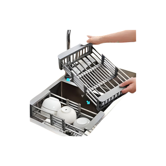 مصفاة منظمة لتخزين الأطباق للمطبخ قابلة للتوسيع