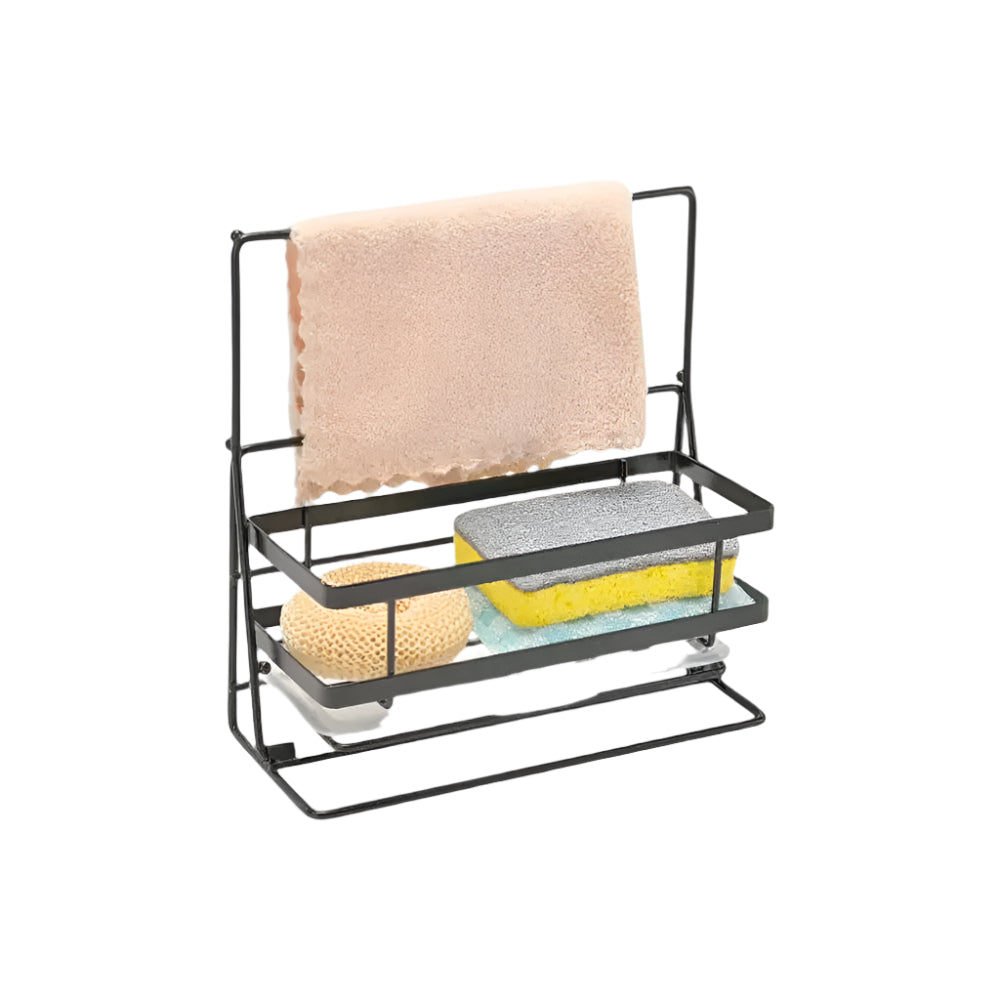 Wall-Mounted Metal towel holder and organizer for the kitchen and bathroom
