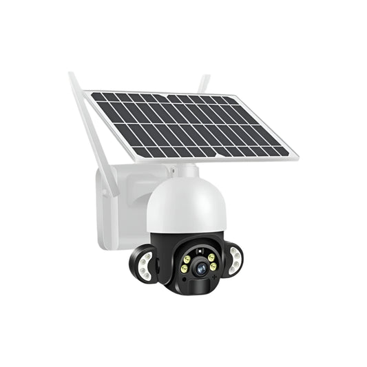 كاميرة مراقبة خارجية تعمل بالطاقة الشمسية مع رؤية ليلية كاملة الألوان، إنذار كشف الحركة والضوء, والصوت ثنائي الاتجاه