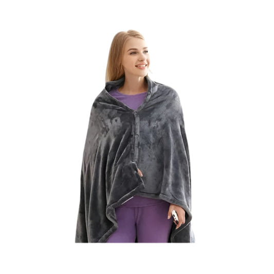 Comfy Cozy Heating Wearable Flannel Blanket Shawl - Rechargeable