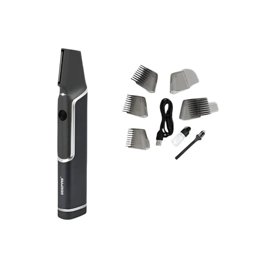 ماكينة حلاقة وقص الشعر والعناية بالجسم قابلة لإعادة الشحن بقوة 600 مللي أمبير في الساعة مع إعدادات مشط قابلة للتعديل