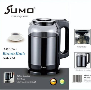 غلاية كهربائية زجاجية من سومو سعة 1.8 لتر SM-924