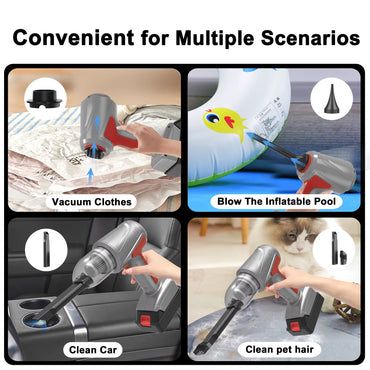 Puresweep 4-in-1 150W Cordless Handheld Vacuum Cleaner, Blower, Vacuum Sealer & Inflator with 17000PA Suction, HEPA Filter, 3000mAh Battery with Fast Charging & 9 Professional Attachments