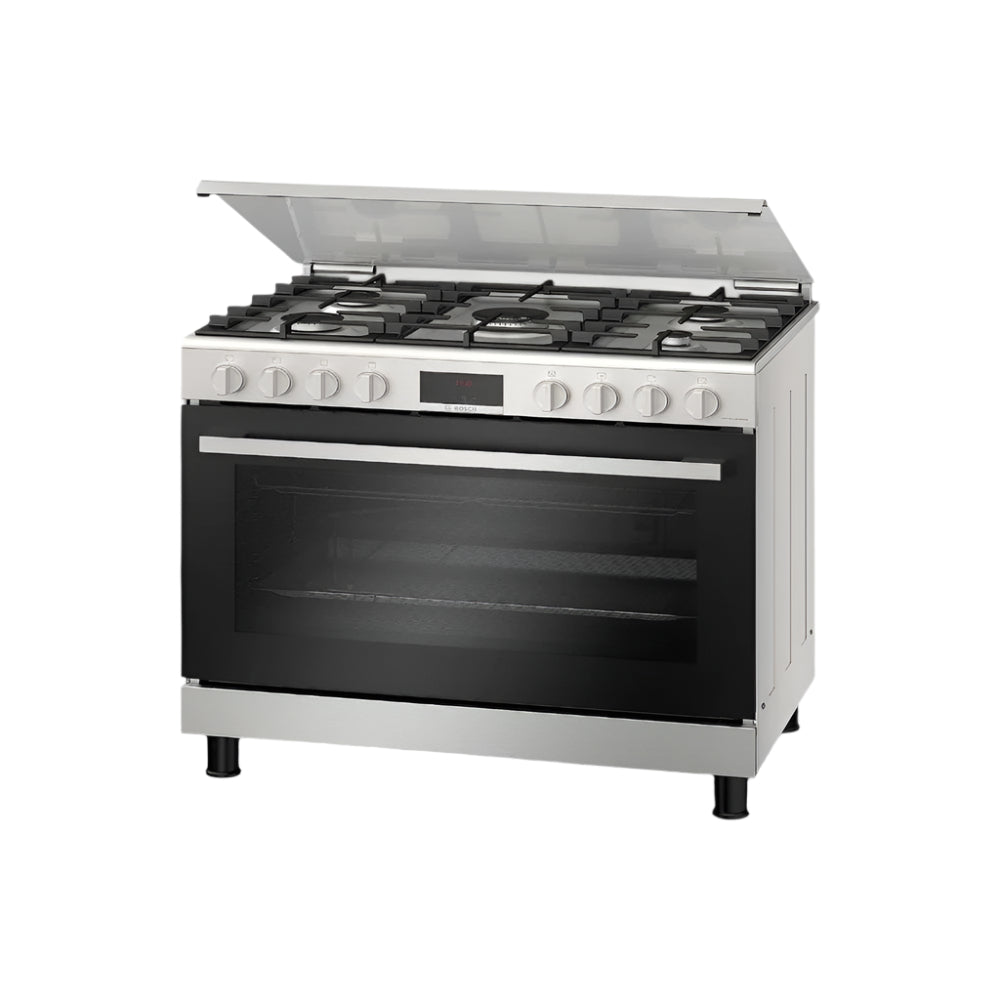 Bosch 5 Burners Floor Standing Gas Cooker, 90x60cm, HGW3ASQ50M - Stainless Steel