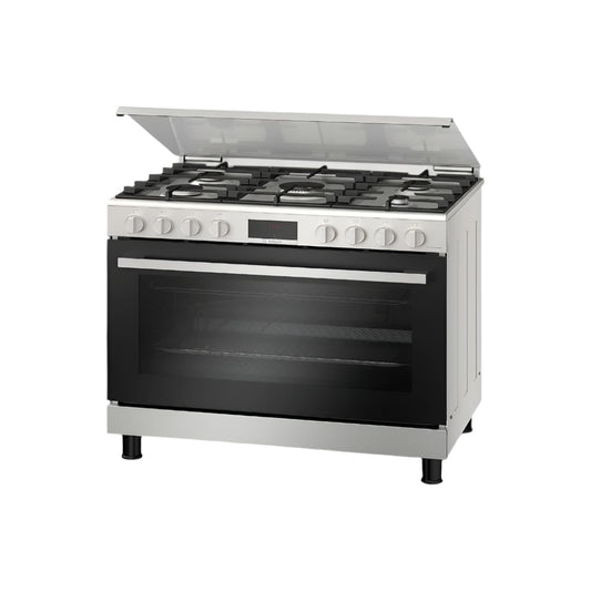 Bosch 5 Burners Floor Standing Gas Cooker, 90x60cm, HGW3ASQ50M - Stainless Steel