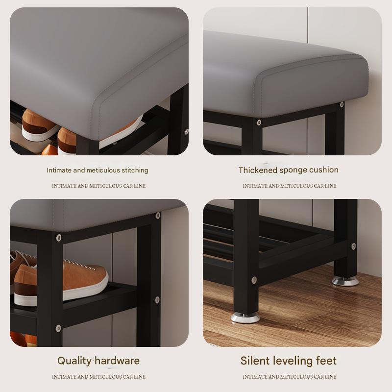 Modern Entryway Shoe Cabinet Bench with Cushion – 80 x 31 x 44 cm