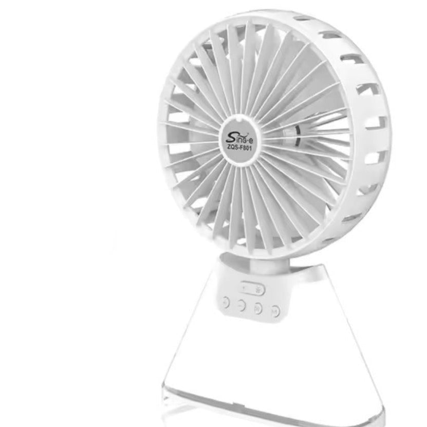 3 Blades Bluetooth Speaker Emergency Lamp Energy System Cheap Rechargeable Table Fan -ZQS-F801