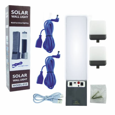 3-in-1 Solar LED Wall & Desktop Lamp with 80W Power, 3 Meter Cables, Removable Lights, Remote Control & Rechargeable Solar Panel for Indoor & Outdoor Lighting