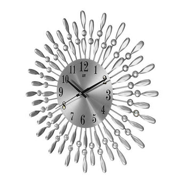 Modern Decorative Sunburst Wall Clock with Crystal Accents & Bold Numerals – Quartz Silent Sweep Movement for Living Room, Bedroom & Office