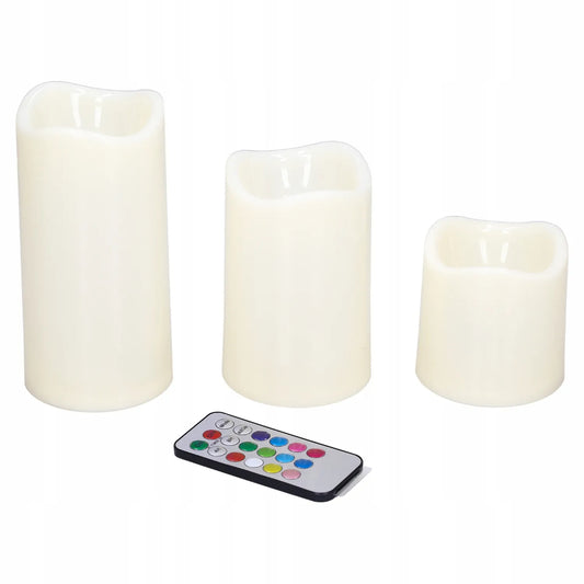Colored flameless candles with timer and remote control
