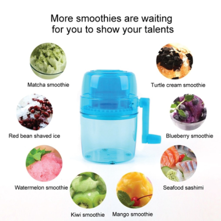 Mini Portable Manual Ice Shaver & Crusher - 1.1 Litre
