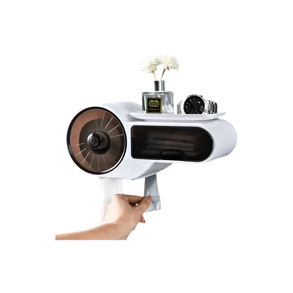 Modern Toilet Paper Holder with Multipurpose Storage Box and Detachable Tray for Bathroom