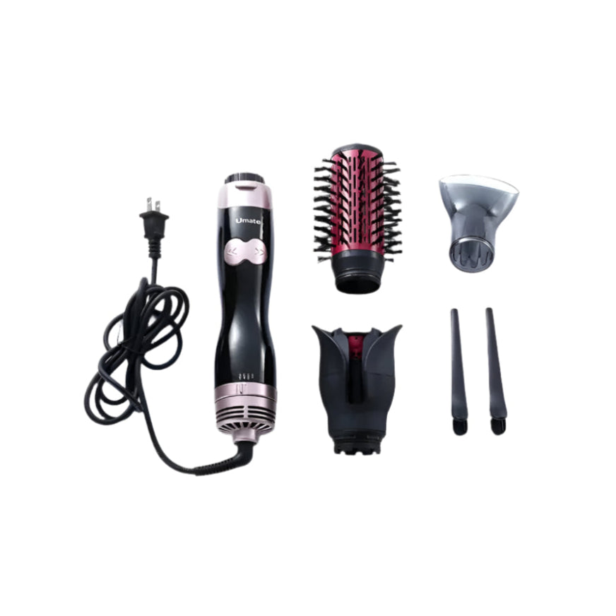 مجفف شعر محمول 3 في 1 للشعر المستقيم, الطويل, المجعد والمموج مع العناية الأيونية وسلك طويل