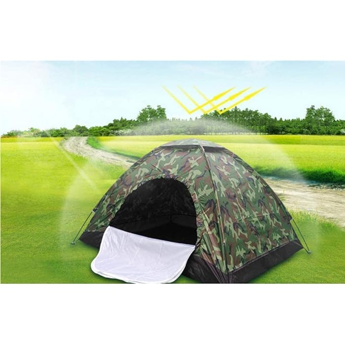 Camouflage Waterproof Camping Tent FOR 1 ~ 2 Persons with UV Protection - 220 x 190 x 110 cm