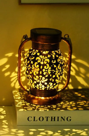 Outdoor Solar Flower Pattern Lantern Lamp LED Lights