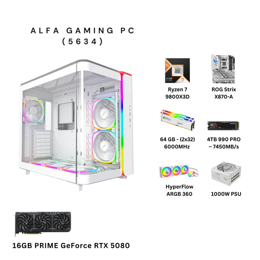 جهاز كمبيوتر ألعاب ألفا AMD 5634 بسعة 64 جيجابايت رام