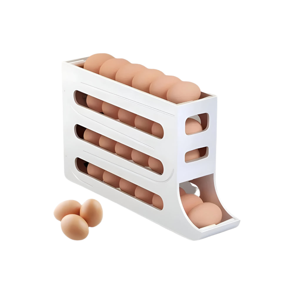 4 Layer Rolling Egg Holder Egg Organizer for 28-30 Eggs