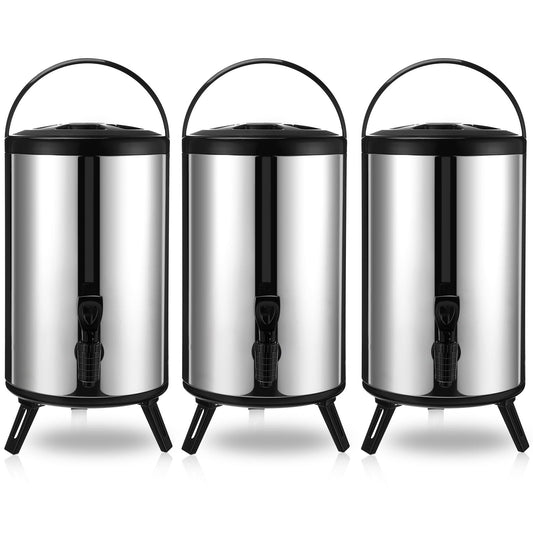 12L Triple-Layer Stainless Steel Beverage Dispenser with 304 Steel Liner, Foldable Tripod Stand, -30°C to 150°C Heat-Cold Resistance & Long-Hour Thermal Preservation for Tea, Coffee, Milk & Juice