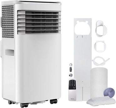 مكيف هواء محمول من يونايتد ستار بقوة 7000 وحدة حرارية بريطانية مع مزيل للرطوبة، ووضع المروحة، وجهاز تحكم عن بُعد، وكفاءة طاقة من الفئة أ (2.05 كيلو واط)