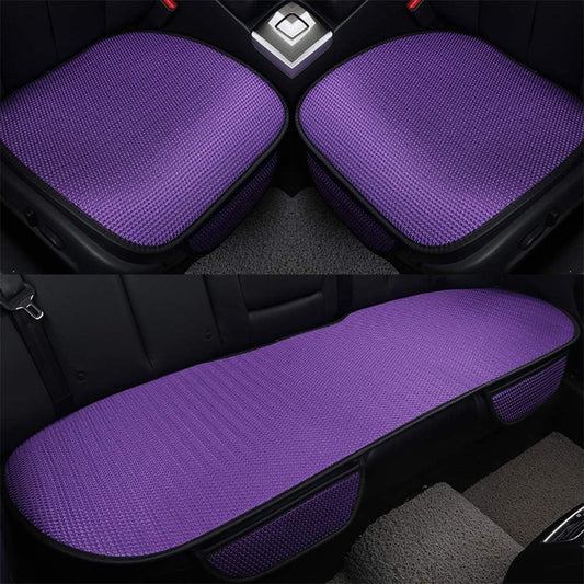 Soft Ice Silk Car Seat Cushion with Non Slip Bottom - purple