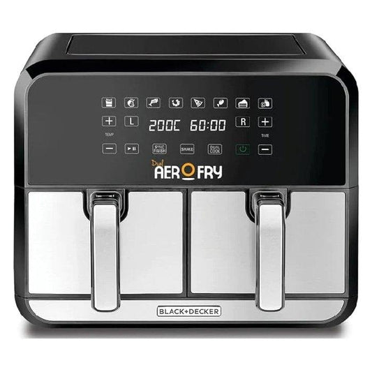 BLACK+DECKER Digital Dual Zone Air Fryer 1700W 4L+4L Capacity with Rapid Hot Air Circulation