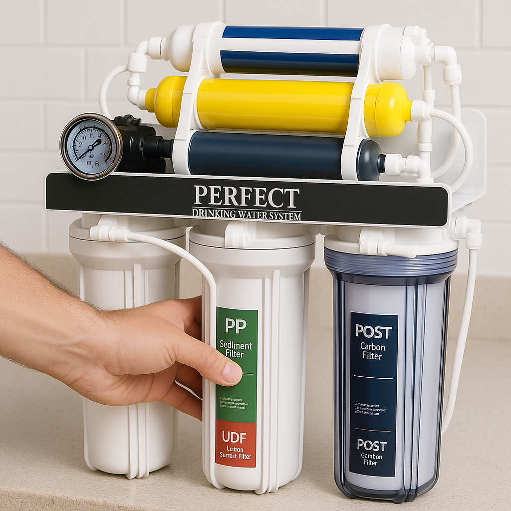 PERFECT RO Water Filtration & Purifier System with 6-Stage Reverse Osmosis, 75GPD Membrane & Mineral Boost for Clean, Healthy, Great-Tasting Drinking Water - with Installation