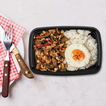 وعاء بلاستيكي آمن للاستخدام في الميكروويف لتخزين الطعام مع غطاء - 22 × 15 × 5 سم