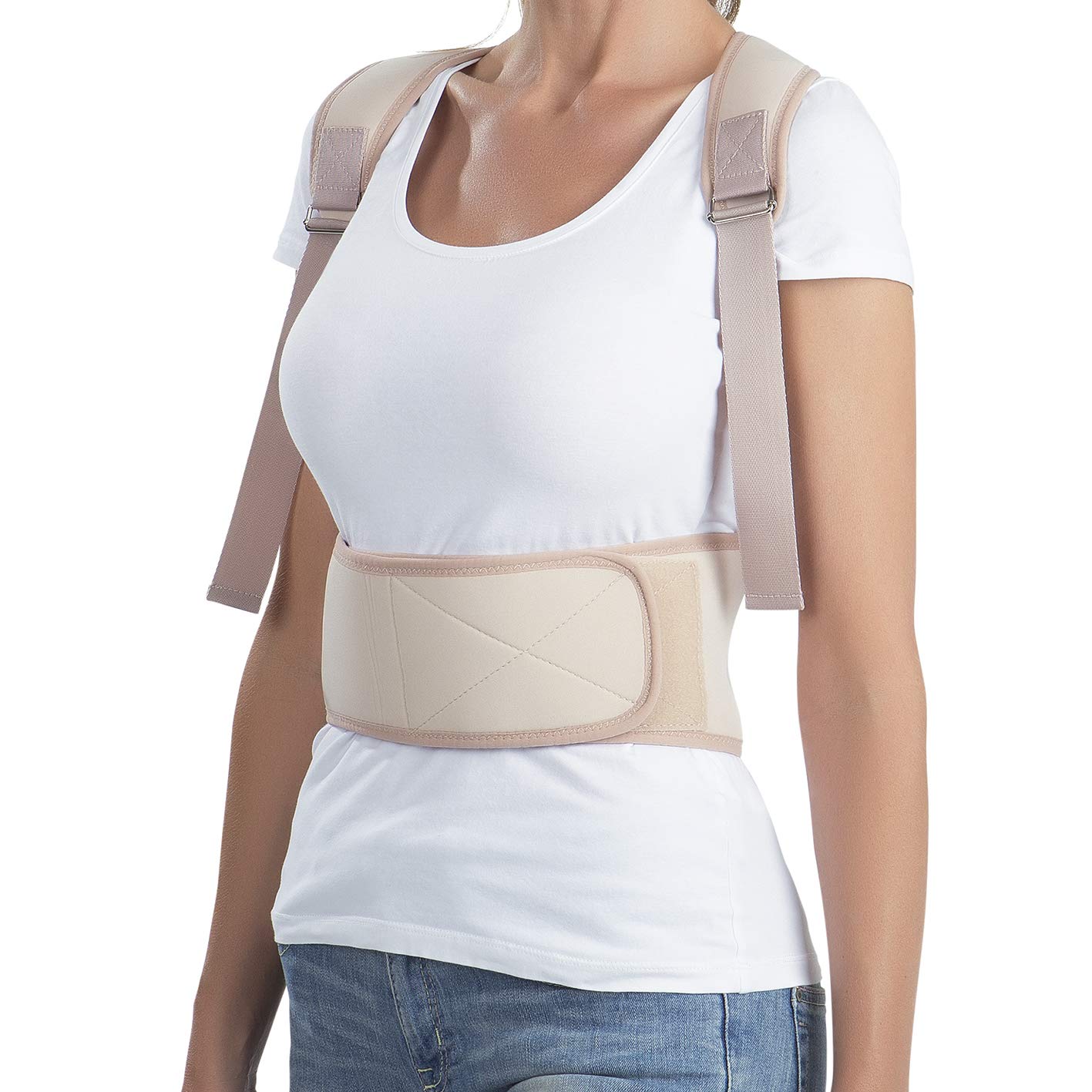 VITALmaxx Back Corrector - Cream | Adjustable Straps | Soft & Flexible Material for Comfortable Wearing | For Short-Term Posture Support