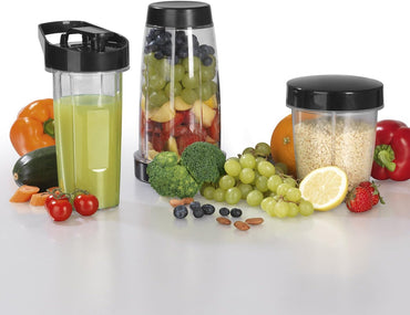 GOURMETmaxx Cup Set of 7 in Black for Nutrition Mixer with Heating Function