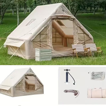 Inflatable Waterproof Outdoor Portable Camping Tent with Manual Air Pump - 4 x 3 x 2 Meters & 6-8 Persons Capacity