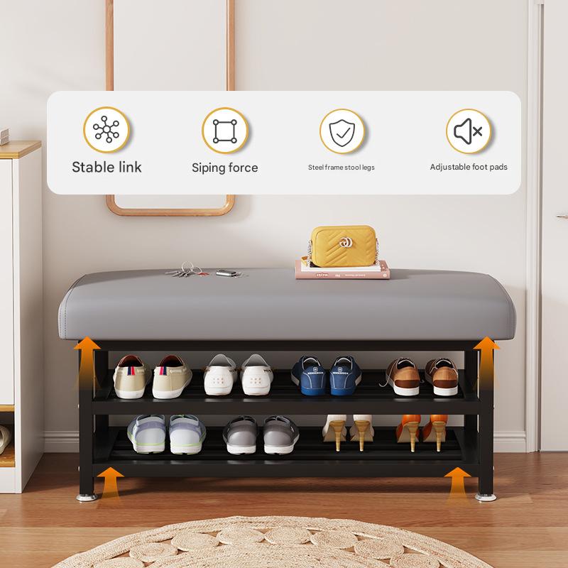 Modern Entryway Shoe Cabinet Bench with Cushion – 80 x 31 x 44 cm