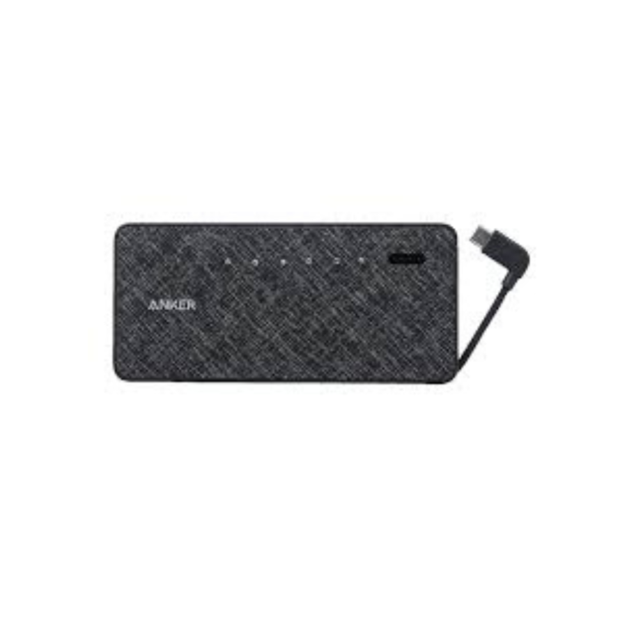 Anker PowerCore+ Metro 10000 with Builtin USBC Cable - Black Fabric Limited Edition