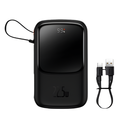 Baseus Qpow Pro Digital Display Fast Charge Power Bank 10000mAh 22.5W Type-C Edition Black Overseas Edition (Display Product)
