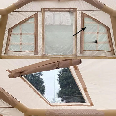 Inflatable Waterproof Outdoor Portable Camping Tent with Manual Air Pump - 4.8 × 3.5 × 2.5 Meters & 8-10 Persons Capacity