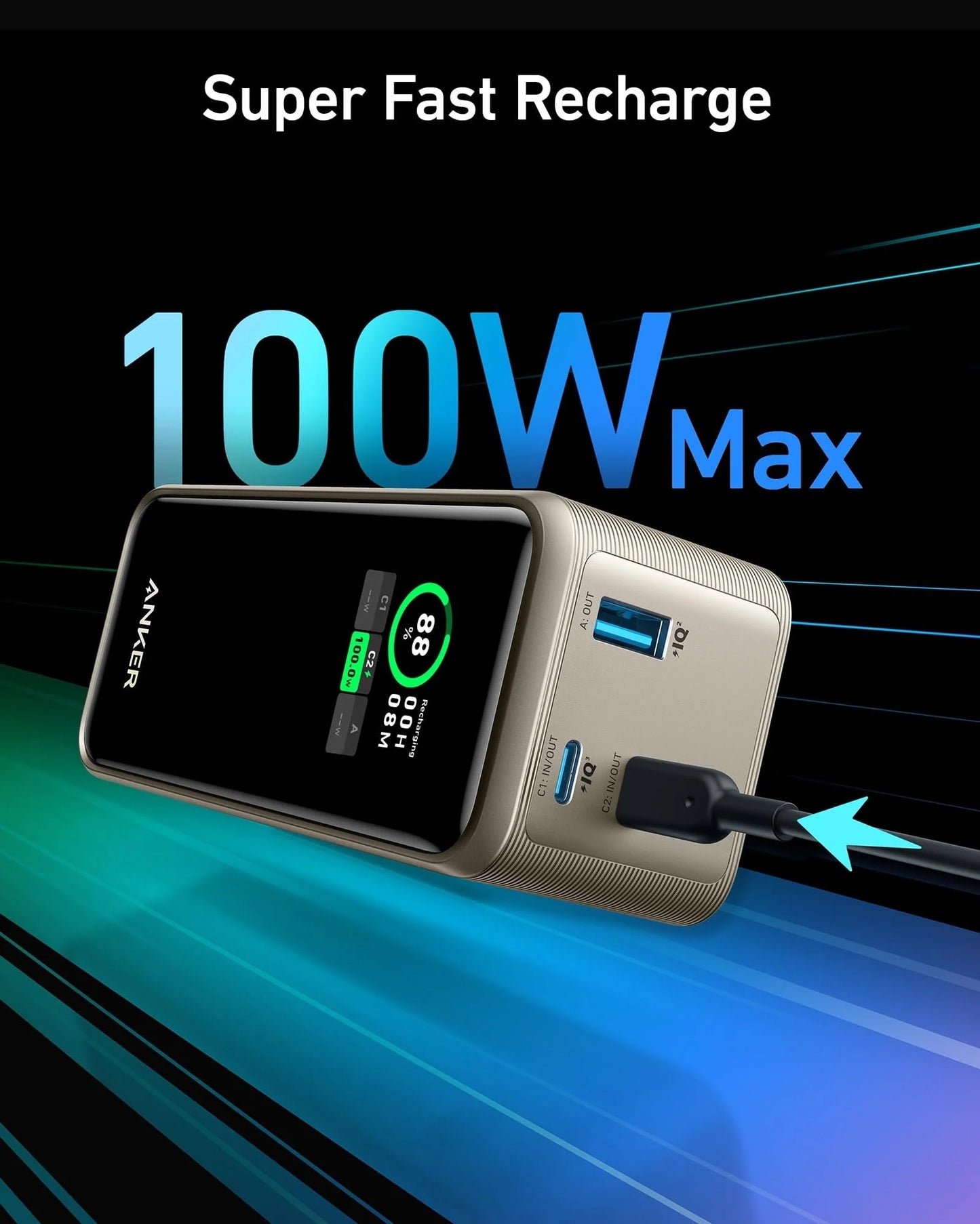 Anker Prime 20,000mAh Power Bank (200W) Series 7 -Golden