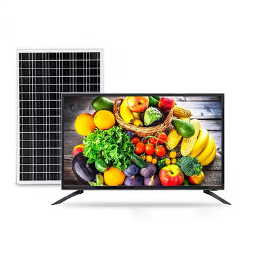 GDLIFE Times 32-Inch Solar Powered HD TV Entertainment & Power Kit with 50W Panel, 60,000mAh Battery Dual LED Bulbs, Remote Control & Lighting Kit
