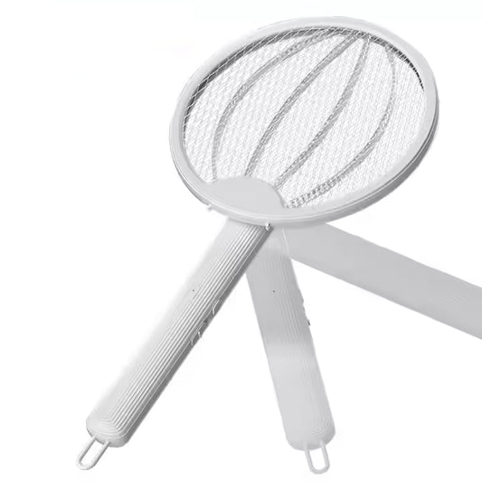 Rechargeable & Foldable Electric Fly & Bug Swatter Racket - Wall-Mountable & Standing Position