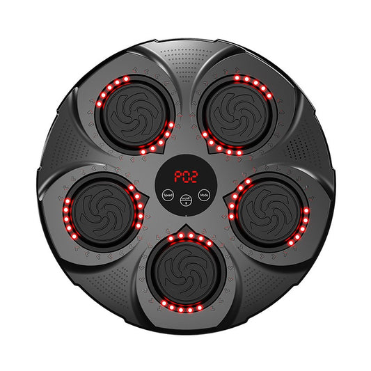 Intelligent Music Boxing & Punching Machine with Bluetooth Speaker, 9 Training Modes, Flash Strike Points, Adjustable Wall Mount Target for Fitness, Cardio & Training