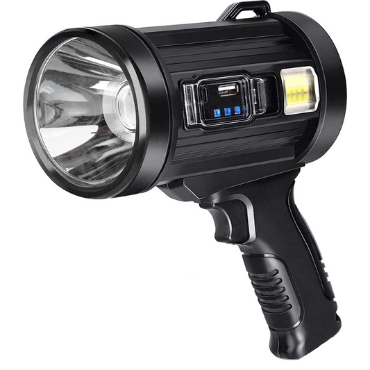 Ultra Bright 1700 Lumens Rechargeable Solar Flashlight Torch & Powerbank with Colourful Lenses - 3000 mAh Battery