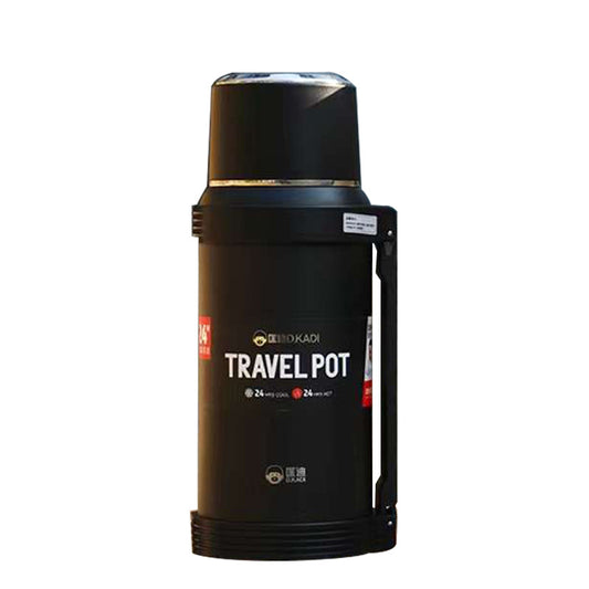 Stainless Steel Vacuum Insulated Travel Pot with Pressing Lid for Hot & Cold Drinks - 2 Litres