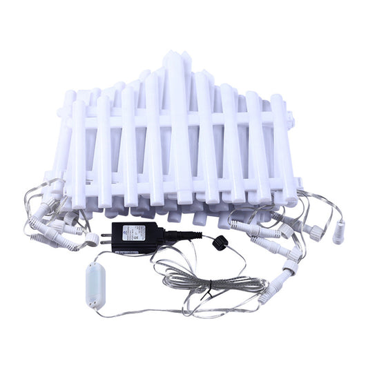 Decorative LED Fence Lights with Easy Clip-On Installation & Multiple Modes - Set of 8 - Warm White (Total Size 280 x 28.5 cm)