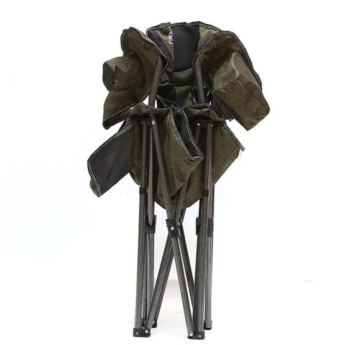 Heavy Duty Foldable Camping Chair for Outdoors with Side Pocket, Cup Holder, 175kg Load Capacity
