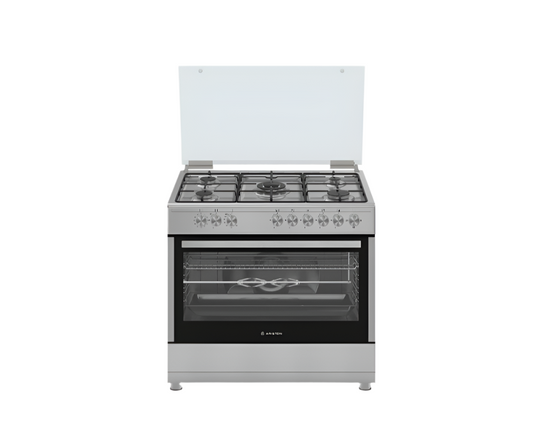 Ariston Gas Cooker 90*60 5 Gas Burner Silver