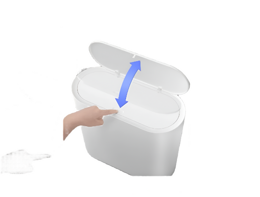 سلة مهملات بعجل وخاصية الفتح بالضغط