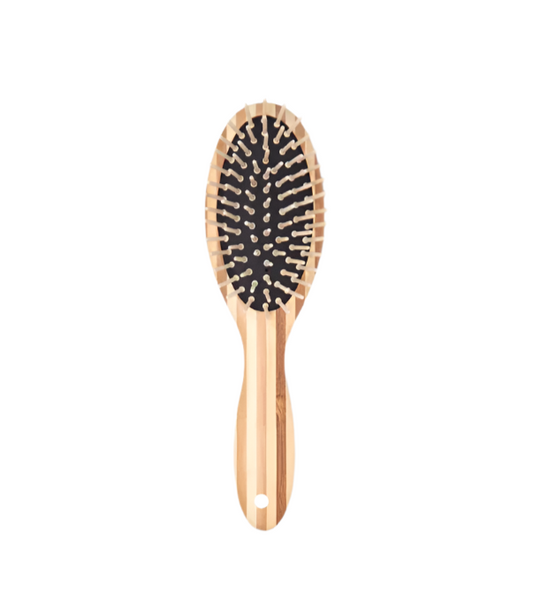 Bamboo Combing Hairbrush with Cushion and Wooden Pins