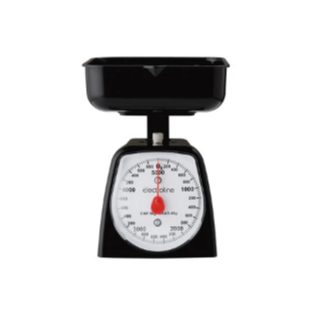Electroline EZKSKCAK Kitchen Scale Black Flat Surface Square Mechanical Kitchen Scale