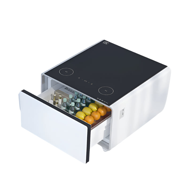 Smart side table (nightstand) featuring a non-frame door design