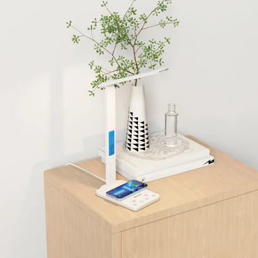 XPower WDL6 6 In1 15W Wireless Charging LED Desk Lamp With Multifunctional Alarm Clock - White (Display Product)