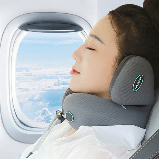Memory Foam Travel Pillow with Noise Cancellation
